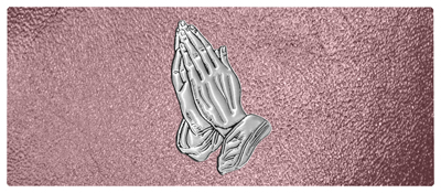 DNSEMP L 516 SL SH OR Silver Praying Hands Shimmer Orchid